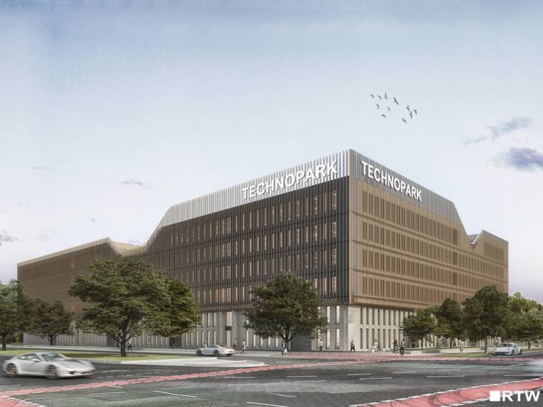 Der geplante Technologiecampus betrachtet von der Ecke Hollerithallee / Auf der Horst.